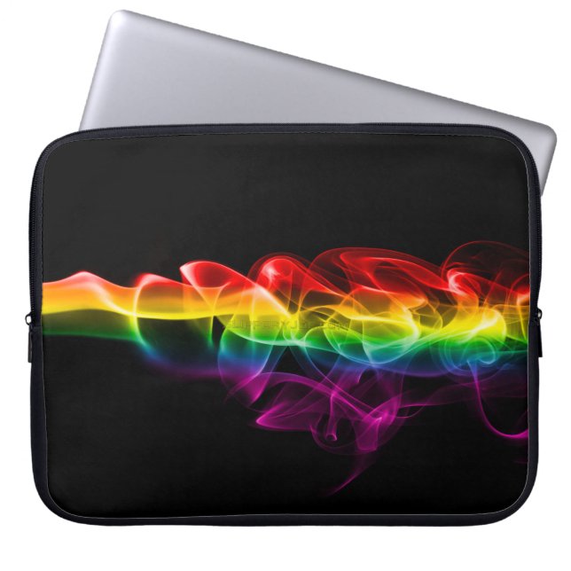 SlipperyJoe's Rainbow smoke vapor ripple rainbow c Laptop Sleeve (Front)
