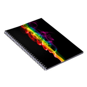 SlipperyJoe's Rainbow smoke vapor ripple rainbow c Notebook