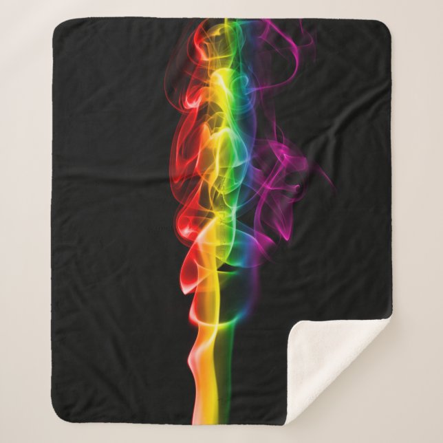 SlipperyJoe's Rainbow smoke vapor ripple rainbow c Sherpa Blanket (Front)