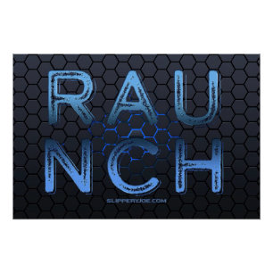 SlipperyJoe's raunch metallic large blue letters d Poster