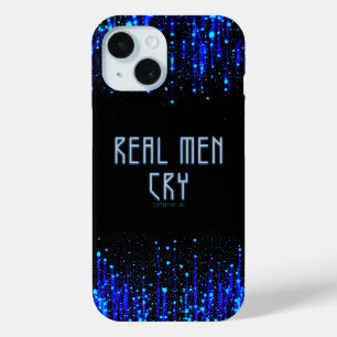 SlipperyJoe's real men cry tears emotions digital  iPhone 15 Case