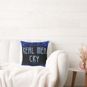 SlipperyJoe's real men cry tears emotions digital Cushion