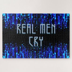 SlipperyJoe's real men cry tears emotions digital Jigsaw Puzzle