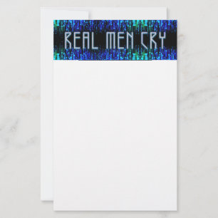 SlipperyJoe's real men cry tears emotions digital Stationery