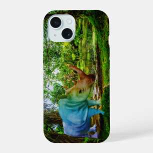 SlipperyJoe's rhinoceros lush tropical setting pri iPhone 15 Case