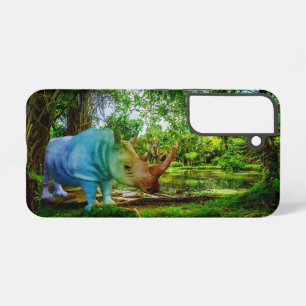 SlipperyJoe's rhinoceros lush tropical setting pri Samsung Galaxy Case