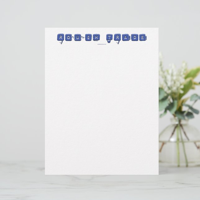 SlipperyJoe's rough trade 3-D blue ice blocks with Custom Letterhead (Standing Front)