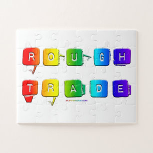 SlipperyJoe's rough trade queer pop typography sla Jigsaw Puzzle