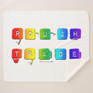SlipperyJoe's rough trade queer pop typography sla Sherpa Blanket