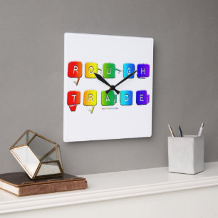 SlipperyJoe's rough trade queer pop typography sla Square Wall Clock