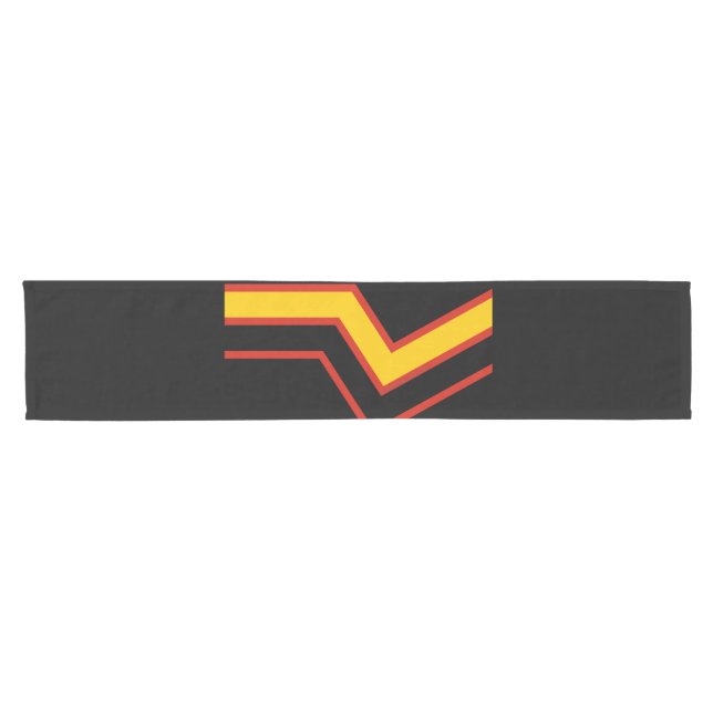 SlipperyJoe's rubber pride flag arrows chevrons st Short Table Runner (Horizontal)