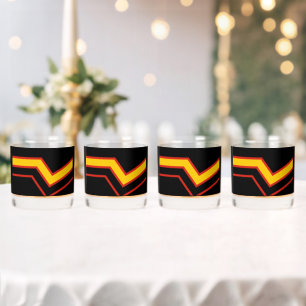 SlipperyJoe's rubber pride flag arrows chevrons st Whiskey Glass