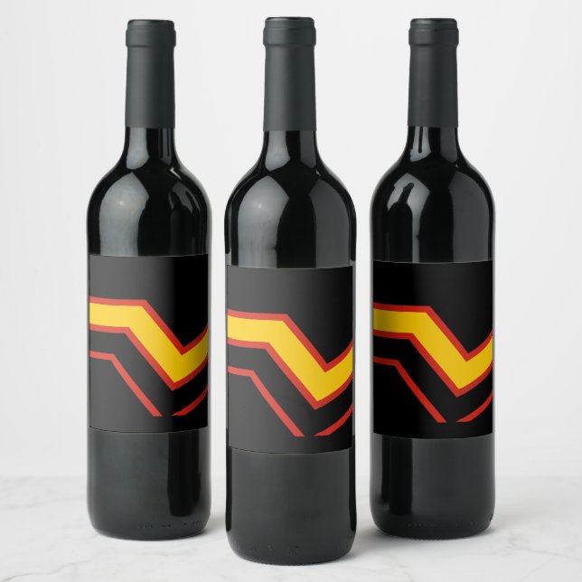 SlipperyJoe's rubber pride flag arrows chevrons st Wine Label (Bottles)