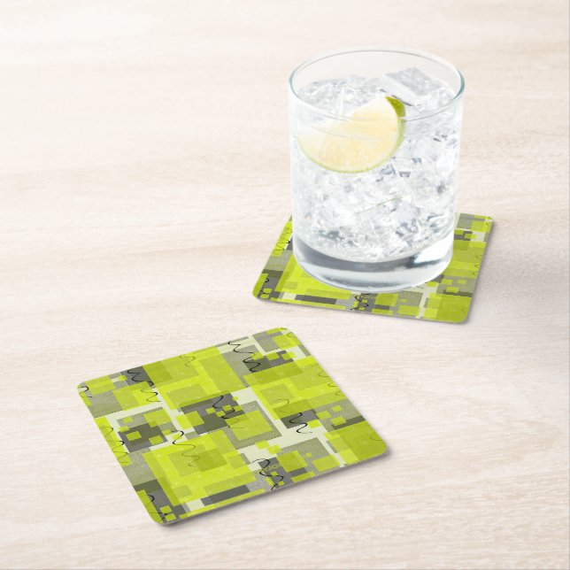 SlipperyJoe's Saint Patrick's Day dominating brigh Square Paper Coaster (Insitu)