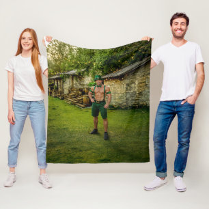 SlipperyJoe's Saint Patrick's Day festive leprecha Fleece Blanket