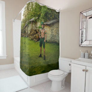 SlipperyJoe's Saint Patrick's Day festive leprecha Shower Curtain
