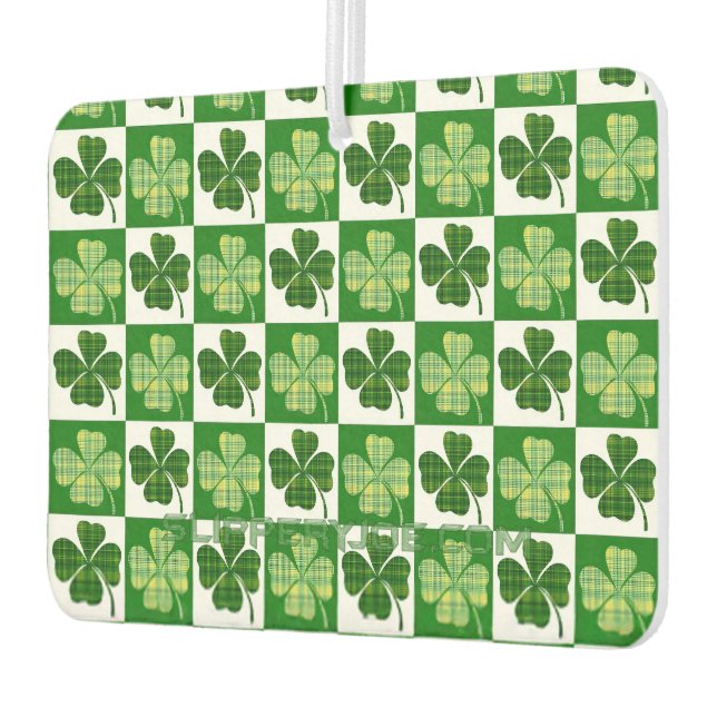 SlipperyJoe's Saint Patrick's Day four leaf clover Car Air Freshener (Left)