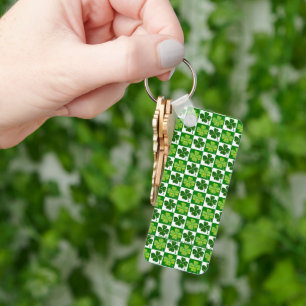 SlipperyJoe's Saint Patrick's Day four leaf clover Key Ring