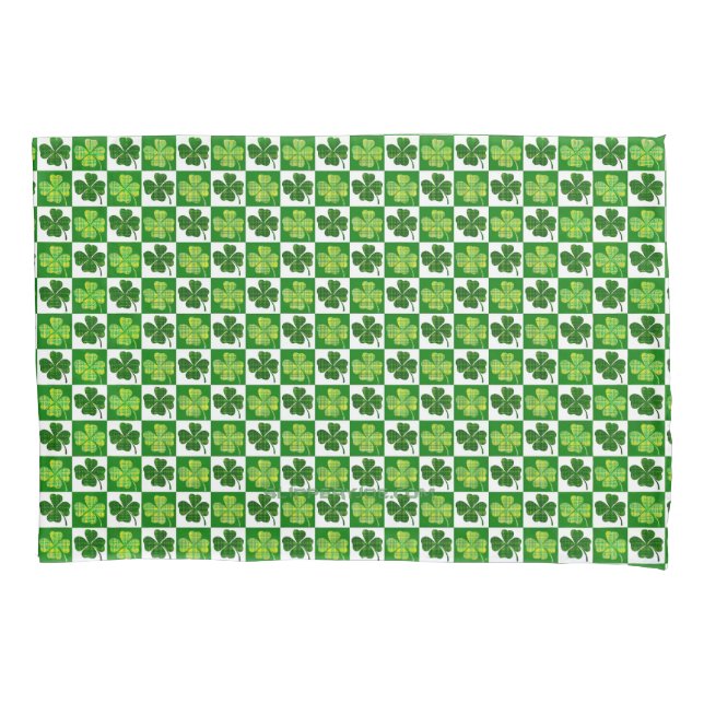 SlipperyJoe's Saint Patrick's Day four leaf clover Pillowcase (Front)
