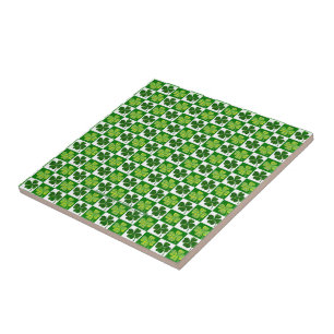 SlipperyJoe's Saint Patrick's Day four leaf clover Tile