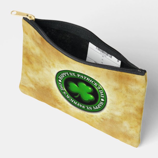 SlipperyJoe's Saint Patrick's Day glossy three lea Accessory Pouch (Open)