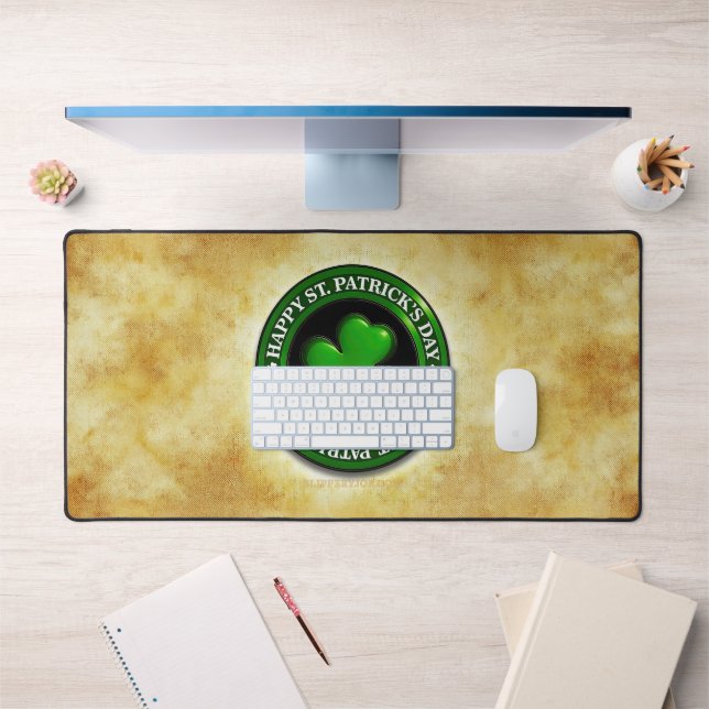 SlipperyJoe's Saint Patrick's Day glossy three lea Desk Mat (Office 1)