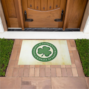 SlipperyJoe's Saint Patrick's Day glossy three lea Doormat