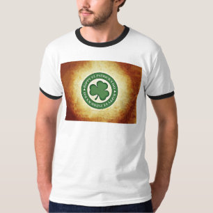 SlipperyJoe's Saint Patrick's Day glossy three lea T-Shirt