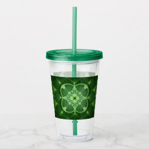 SlipperyJoe's Saint Patrick's Day glowing four lea Acrylic Tumbler