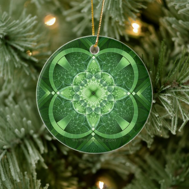 SlipperyJoe's Saint Patrick's Day glowing four lea Ceramic Tree Decoration (Tree)