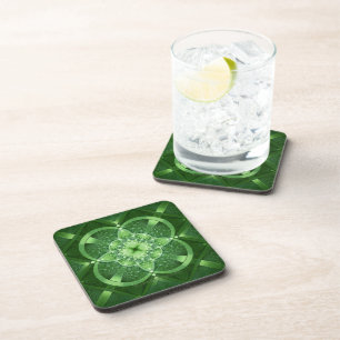 SlipperyJoe's Saint Patrick's Day glowing four lea Coaster