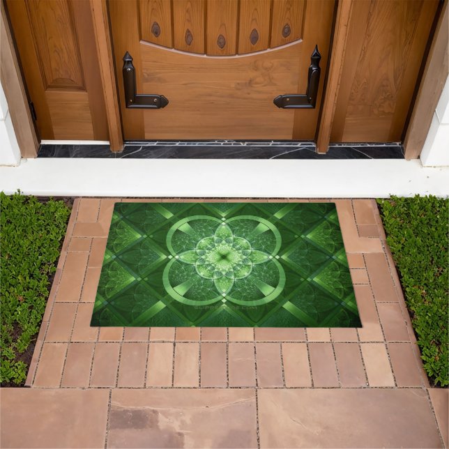 SlipperyJoe's Saint Patrick's Day glowing four lea Doormat (Outdoor)