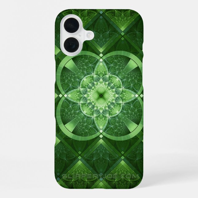 SlipperyJoe's Saint Patrick's Day glowing four lea iPhone Case (Back)