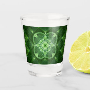 SlipperyJoe's Saint Patrick's Day glowing four lea Shot Glass