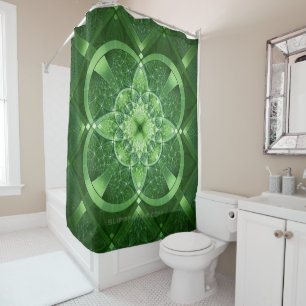 SlipperyJoe's Saint Patrick's Day glowing four lea Shower Curtain