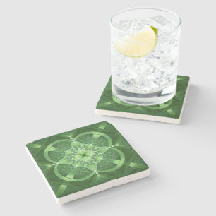 SlipperyJoe's Saint Patrick's Day glowing four lea Stone Coaster