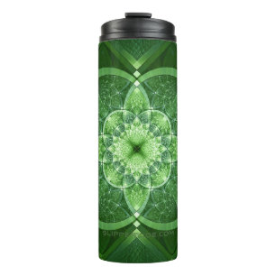 SlipperyJoe's Saint Patrick's Day glowing four lea Thermal Tumbler