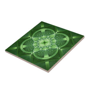 SlipperyJoe's Saint Patrick's Day glowing four lea Tile