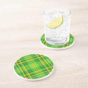 SlipperyJoe's Saint Patrick's Day green-yellow pla Coaster