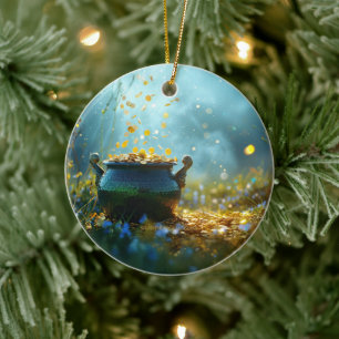 SlipperyJoe's Saint Patrick's Day large ornate pot Ceramic Tree Decoration