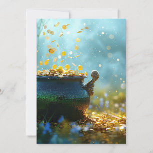 SlipperyJoe's Saint Patrick's Day large ornate pot Holiday Card