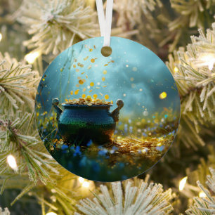 SlipperyJoe's Saint Patrick's Day large ornate pot Metal Tree Decoration