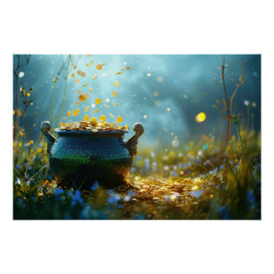 SlipperyJoe's Saint Patrick's Day large ornate pot Poster