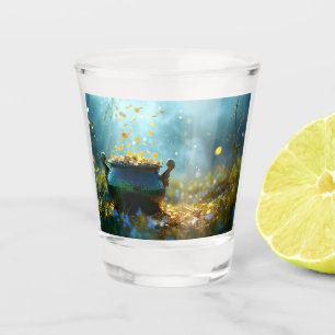 SlipperyJoe's Saint Patrick's Day large ornate pot Shot Glass