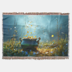 SlipperyJoe's Saint Patrick's Day large ornate pot Throw Blanket