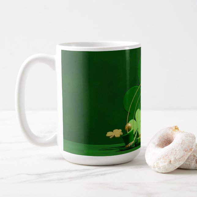 SlipperyJoe's Saint Patrick's Day theme leprechaun Coffee Mug (With Donut)