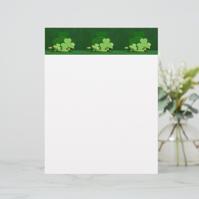 SlipperyJoe's Saint Patrick's Day theme leprechaun Custom Letterhead (Standing Front)
