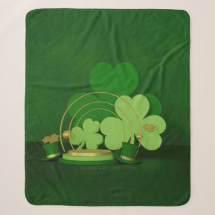 SlipperyJoe's Saint Patrick's Day theme leprechaun Sherpa Blanket