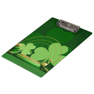 SlipperyJoe's Saint Patrick's Day three-leaf clove Clipboard