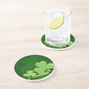 SlipperyJoe's Saint Patrick's Day three-leaf clove Coaster
